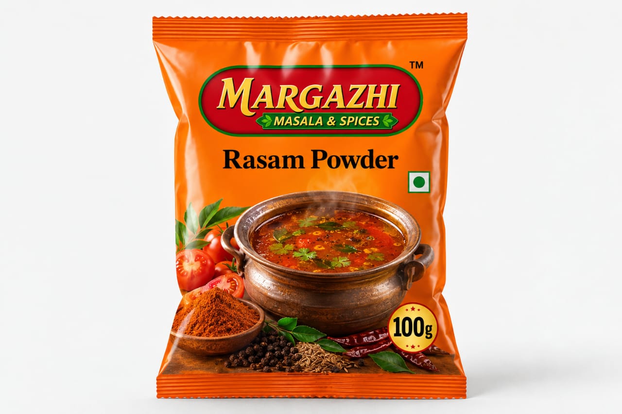Aromatic rasam powder blend in a bowl